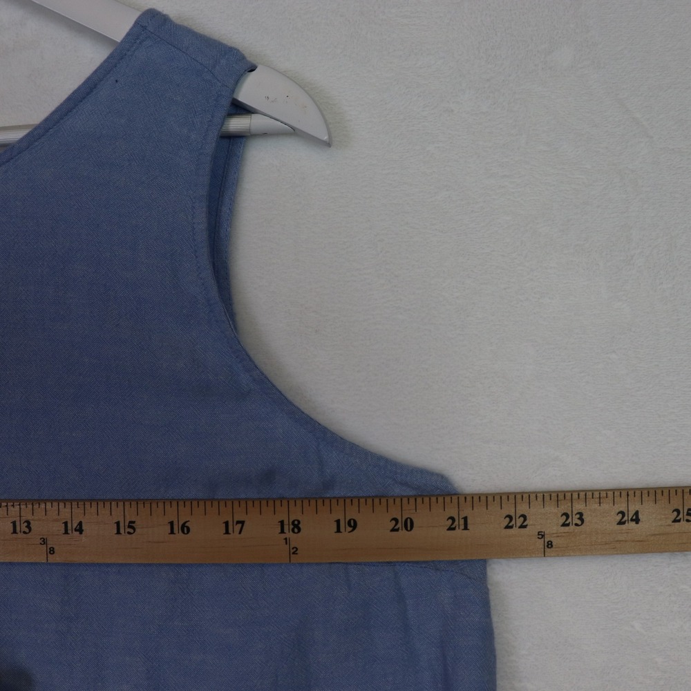 LOFT Blue Chambray Sleeveless V-Neck‎ Tank Top Size Large - Picture 4 of 5